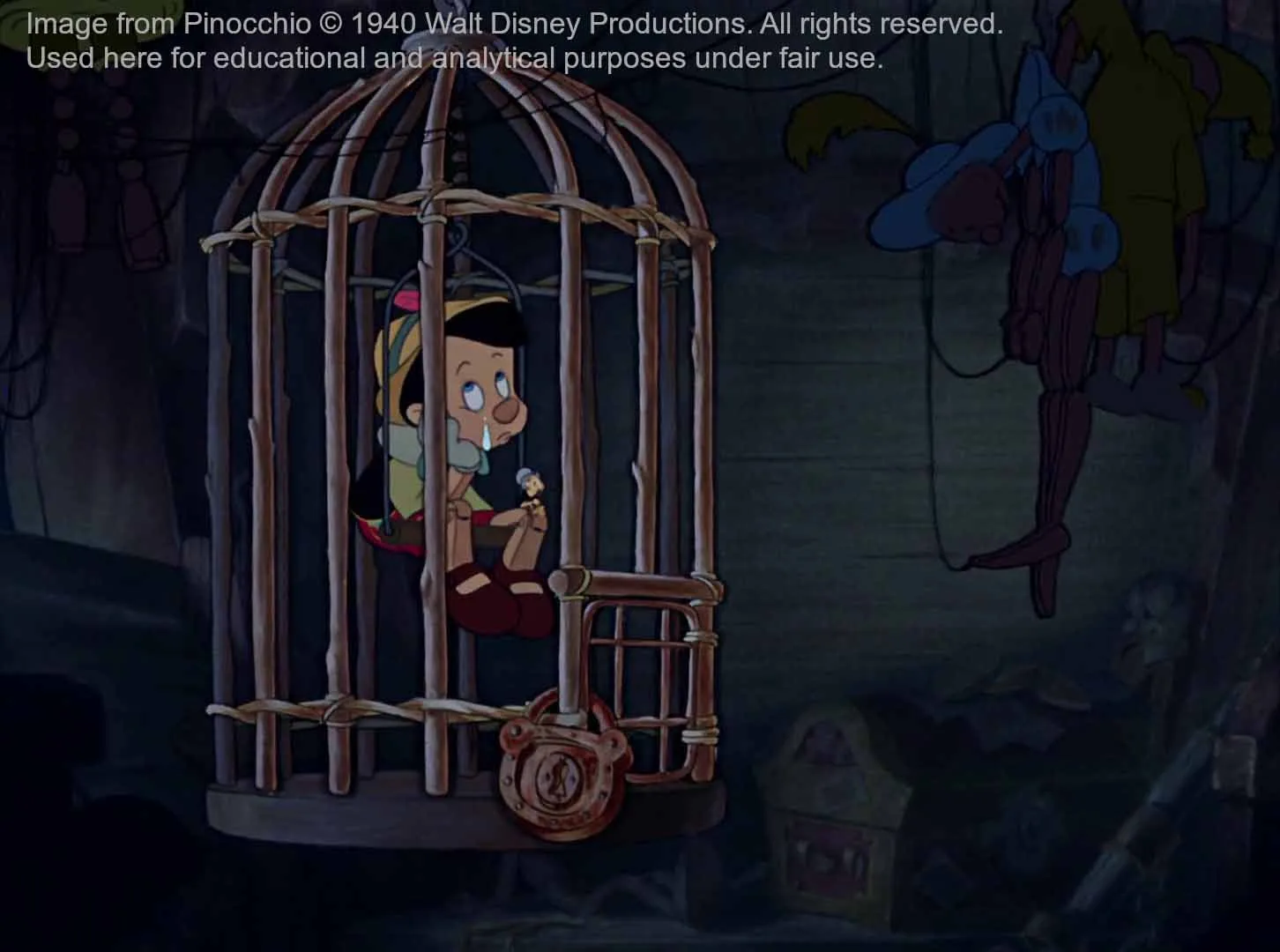 Pinocchio in cage - color